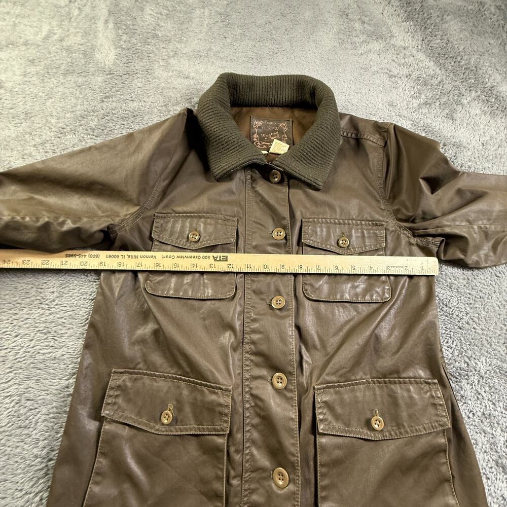 J Crew M Womens Brown Utility Field Jacket Coated Cotton Military Style - Picture 5 of 7
